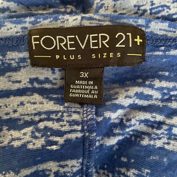 Forever 21 + Plus 3X Mesh Blouse Coverup Layer Tie Dye Blue T-shirt Tee Spacedye - Picture 3 of 5